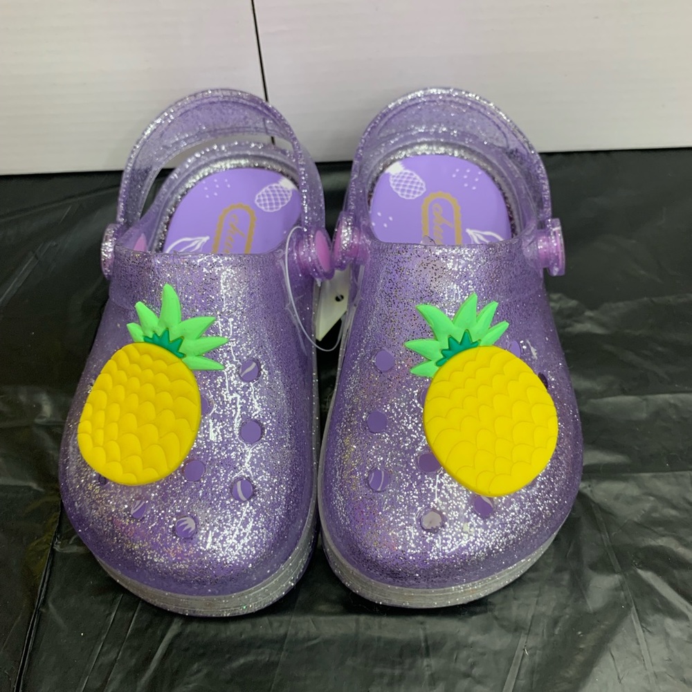 Plastic PVC Sandal Slides Purple Light ups Girls